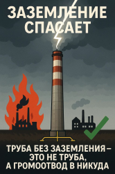 Заземление дымовой трубы: зачем и как?